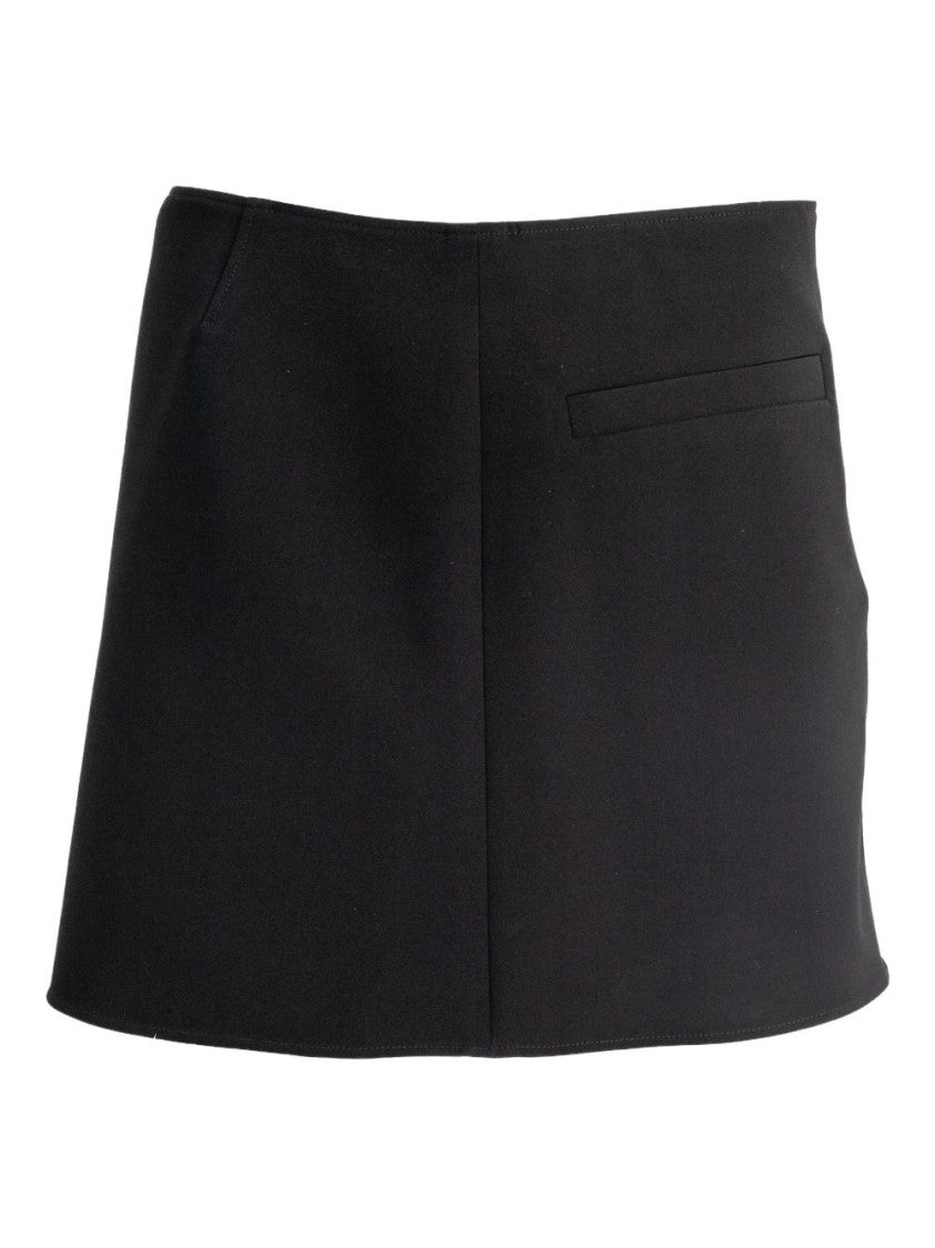 Courrèges Black Skirt With Subtle Pocket Details