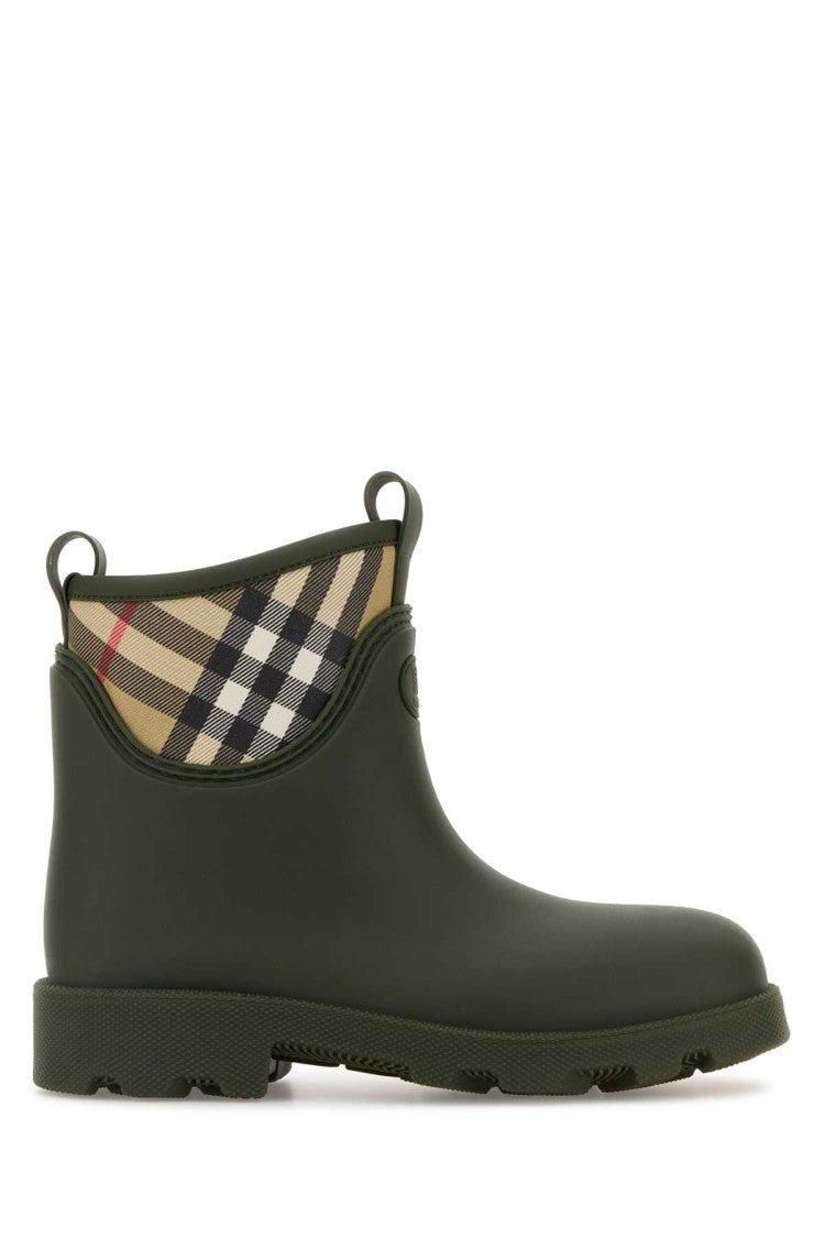 Burberry Olive Green Rubber Marsh Stamp Ankle Boots