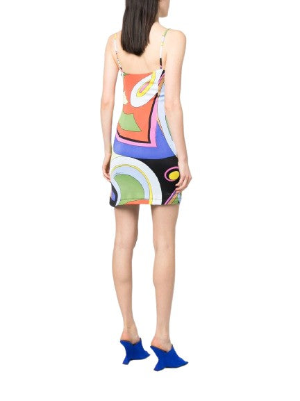 Moschino Multicolor Abstract Graphic Mini Dress