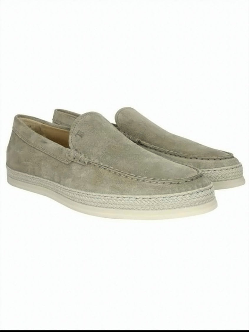Tod's Elegant Suede Slip-On Loafers With Textured Rubber Sole