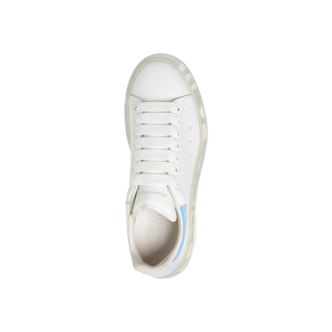 Alexander Mcqueen Chunky White Sneakers With Iridescent Back Logo