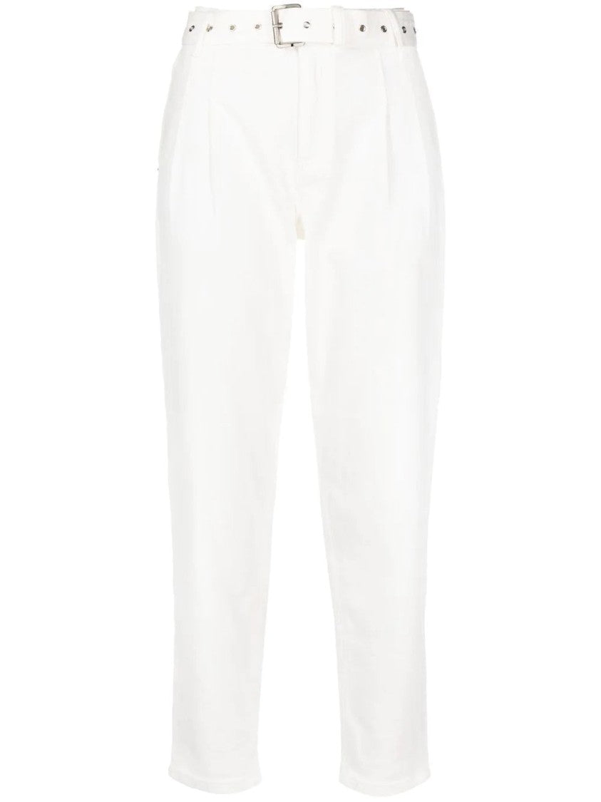 Michael Kors Pleated Belted Denim Pant