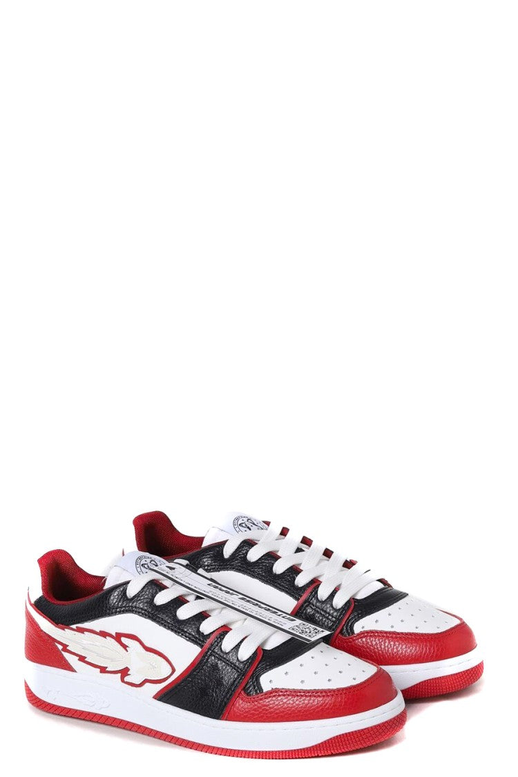 Enterprise Japan White Leather Low-Top Sneakers