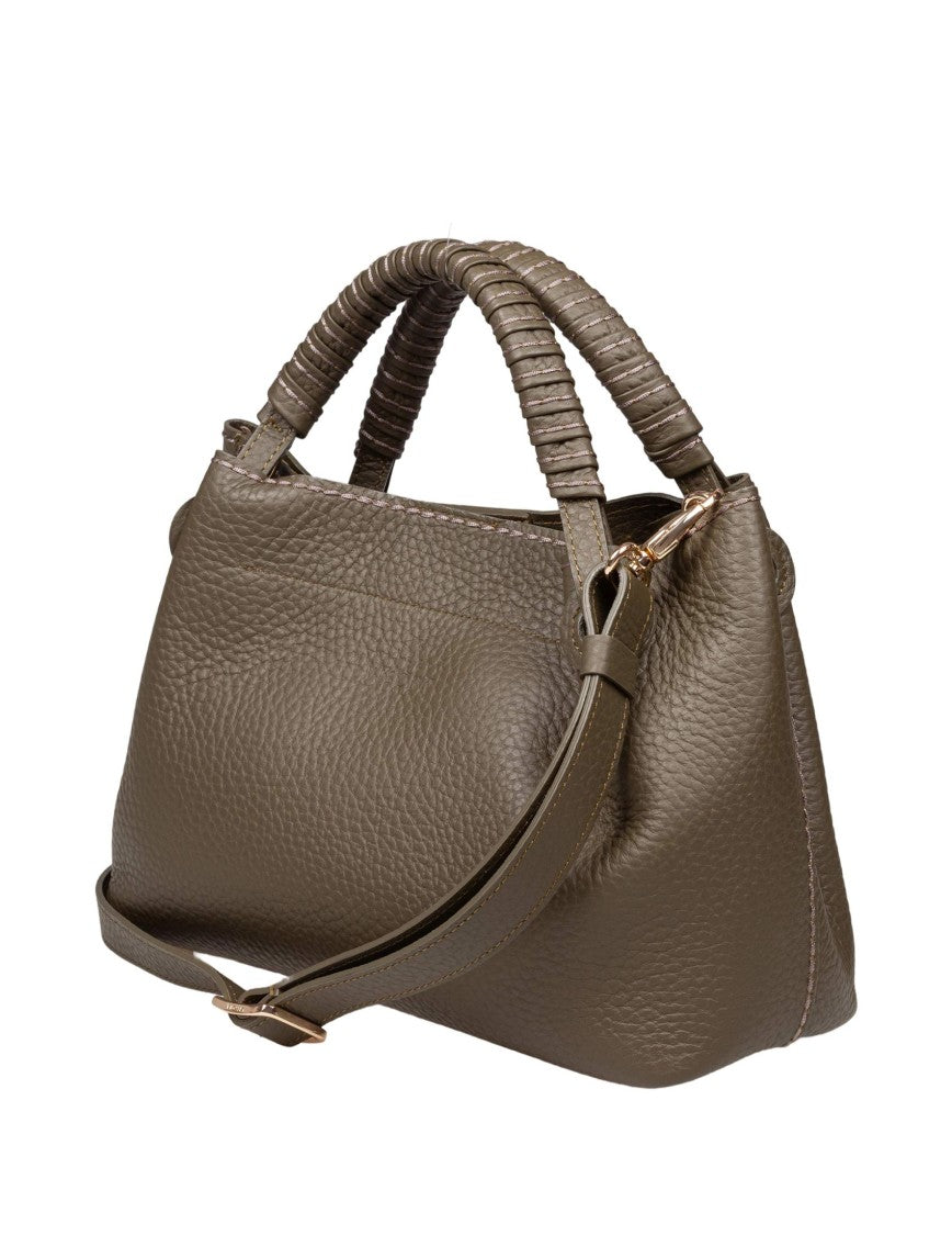 Visona Mia 24721 Leather Handbag, Moss Green