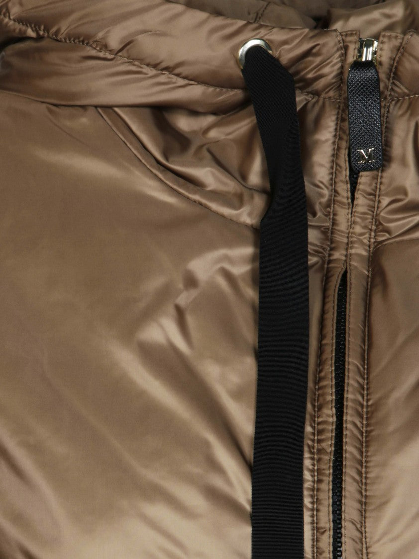 Max Mara Brown Greenh Hooded Lightweight Jacket