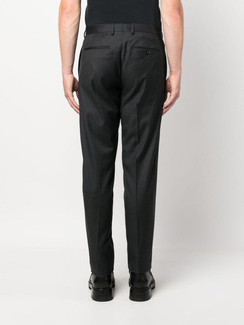 Lanvin Slim-Cut Virgin Wool Trousers In Anthracite Grey