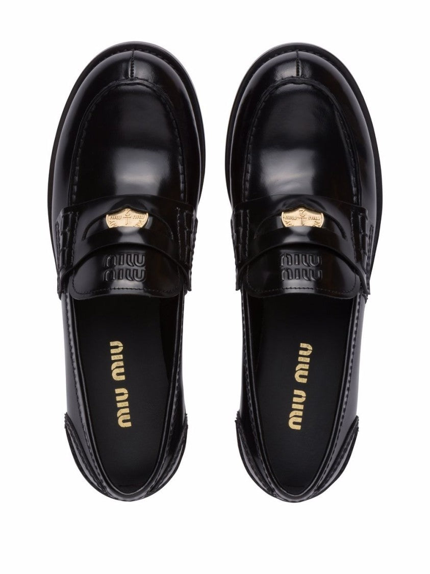 Miu Miu Brushed Leather Loafers