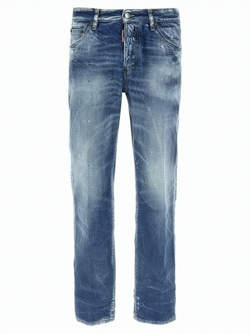 Dsquared2 Faded Blue Denim Pants With Distressed Details