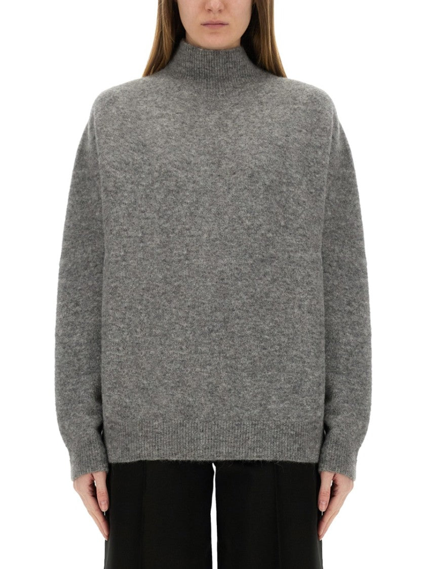 Alysi Relaxed Fit Grey Turtleneck Shirt