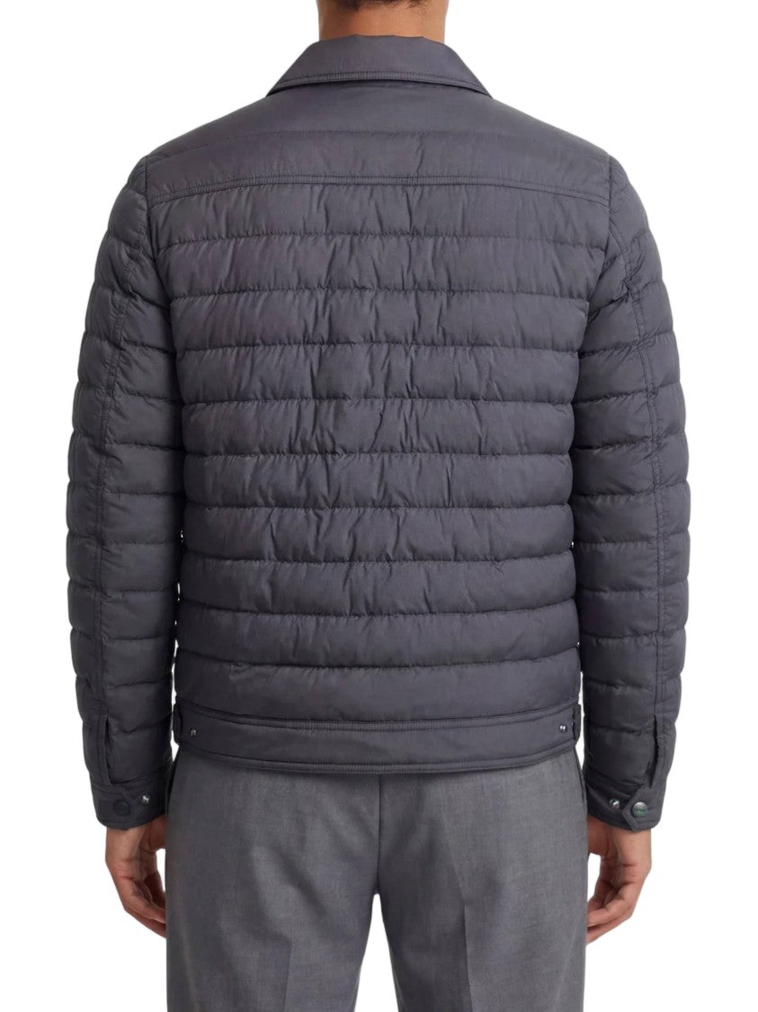 Herno Grey Legend Quilted Denim Casual Jacket