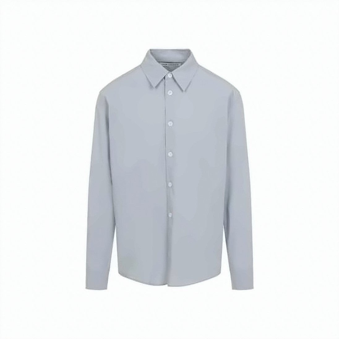 Our Legacy Long-Sleeve Blue Shirt With Classic Collar And Embroidered Logo