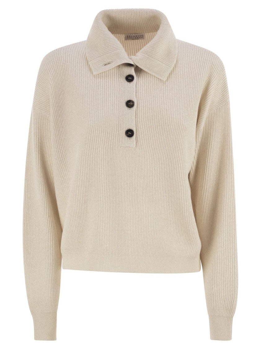 Brunello Cucinelli Cotton And Viscose Rib Knit High Collar