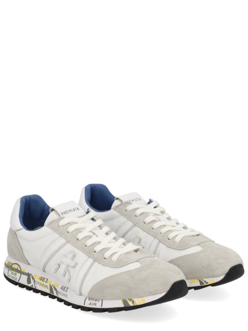 Premiata Lace-Up Sneakers With Suede Accents And Cushioned Sole