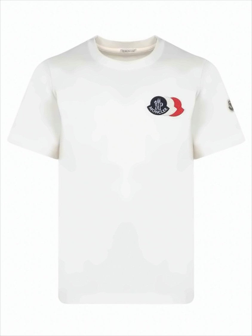 Moncler Tricolor Logo Cotton T-Shirt With Minimalist Design