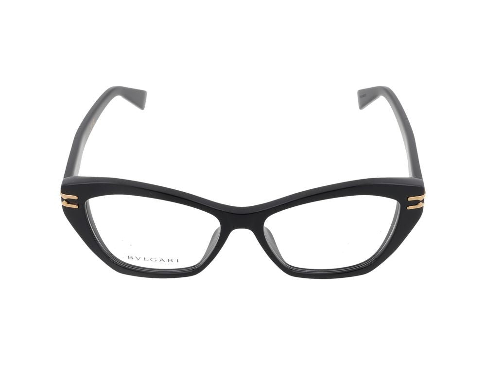 Bulgari Bold Angular Frame Cat-Eye Eyeglasses