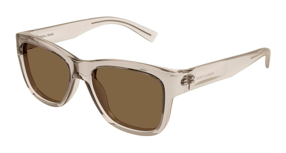 Saint Laurent Beige Translucent Oversized Square Sunglasses