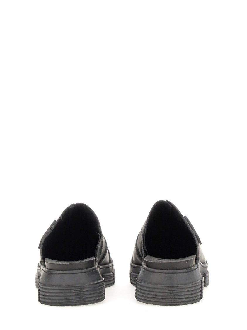 Ganni Chunky Sole Black Sabots With Minimalist Upper