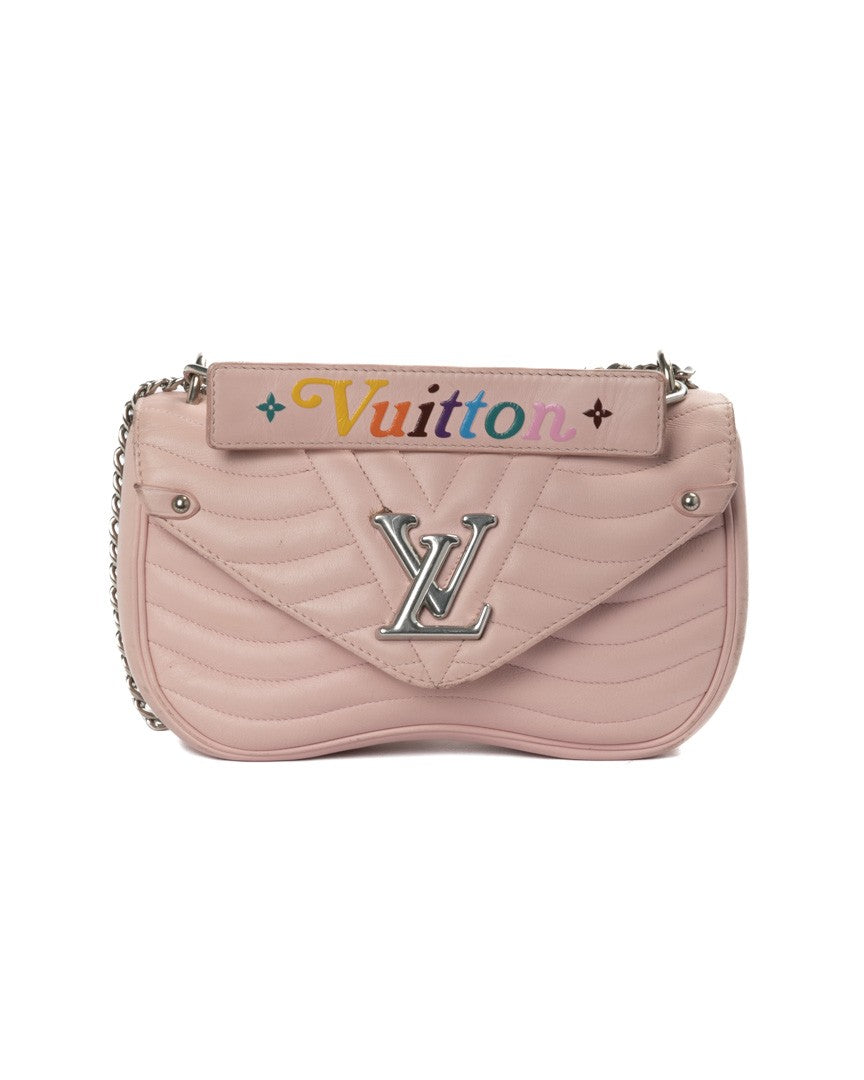 Louis Vuitton Medium-Sized Quilted Pink Leather Handbag With Silver Logo Hardware
