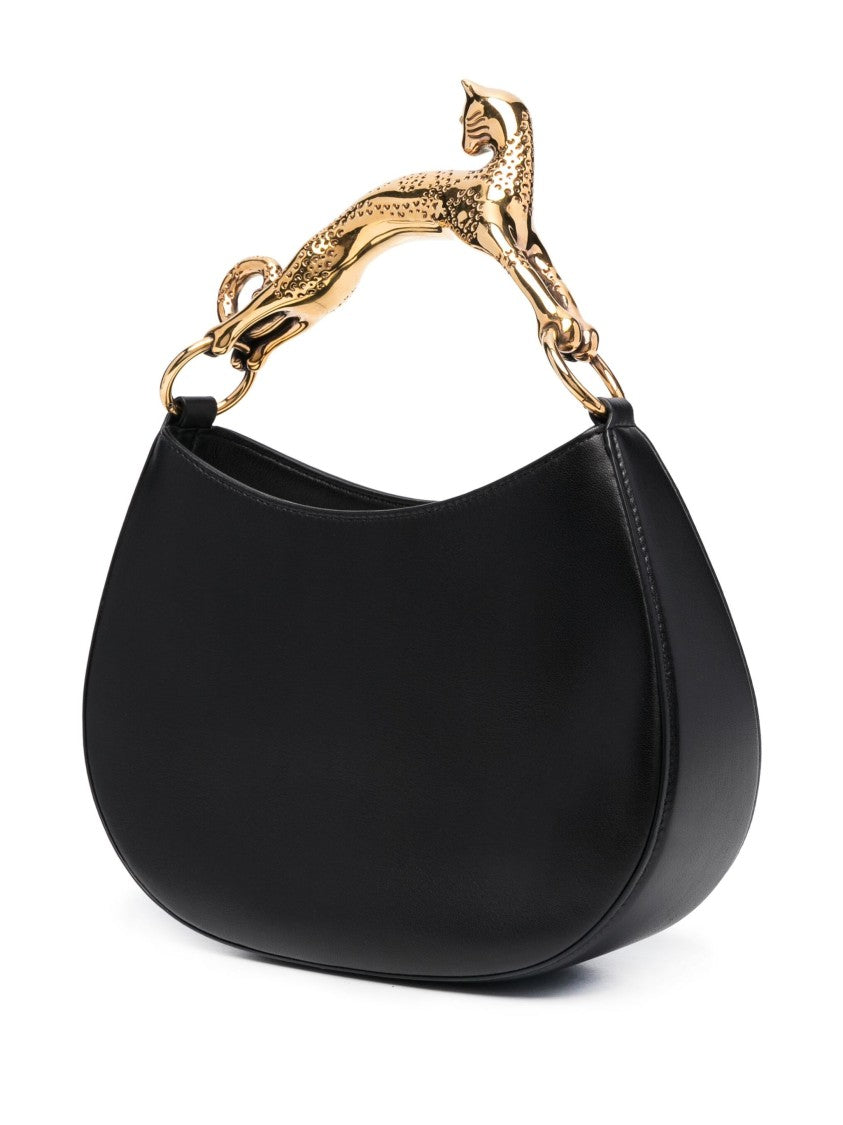 Lanvin Calf Leather Cat Handle Crescent Hobo Bag