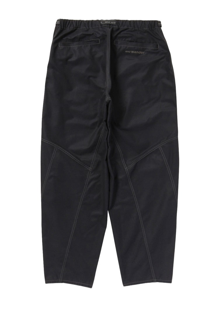 And Wander Black High Count Cloth Wide Pants