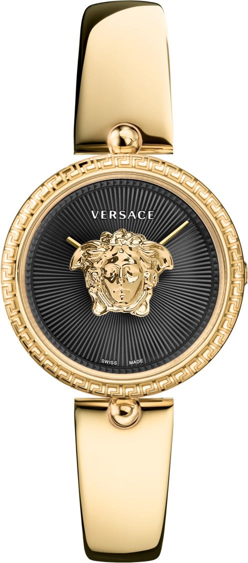 Versace Palazzo Empire 34Mm Women's Gold-Tone Quartz Watch — Black Dial