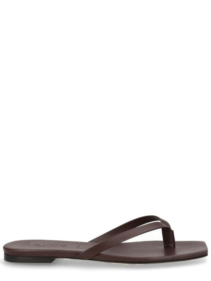 Aeydē Neutrals Renee Square Toe Nappa Leather Sandals