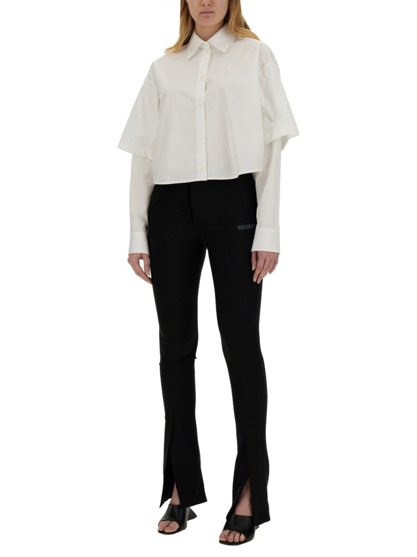 Off-White Cropped Poplin Shirt