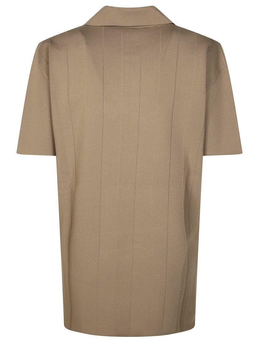Max Mara Viscose Short-Tip Polo Collar Sweater
