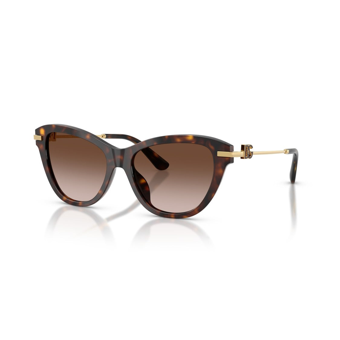 Dolce & Gabbana 0Dg4534 Tortoiseshell Cat-Eye Sunglasses With Gold Metal Temples