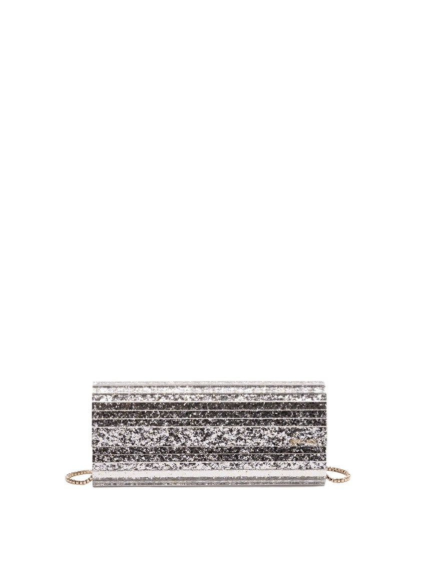 Jimmy Choo `Sweetie` Rectangular Silver Acrylic Clutch