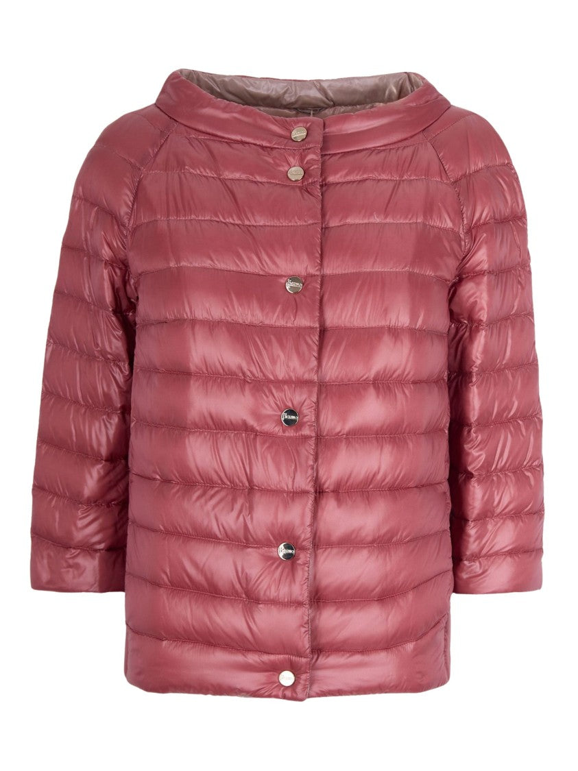 Herno Pink Funnel Neck Boudin Quilted Down Jacket