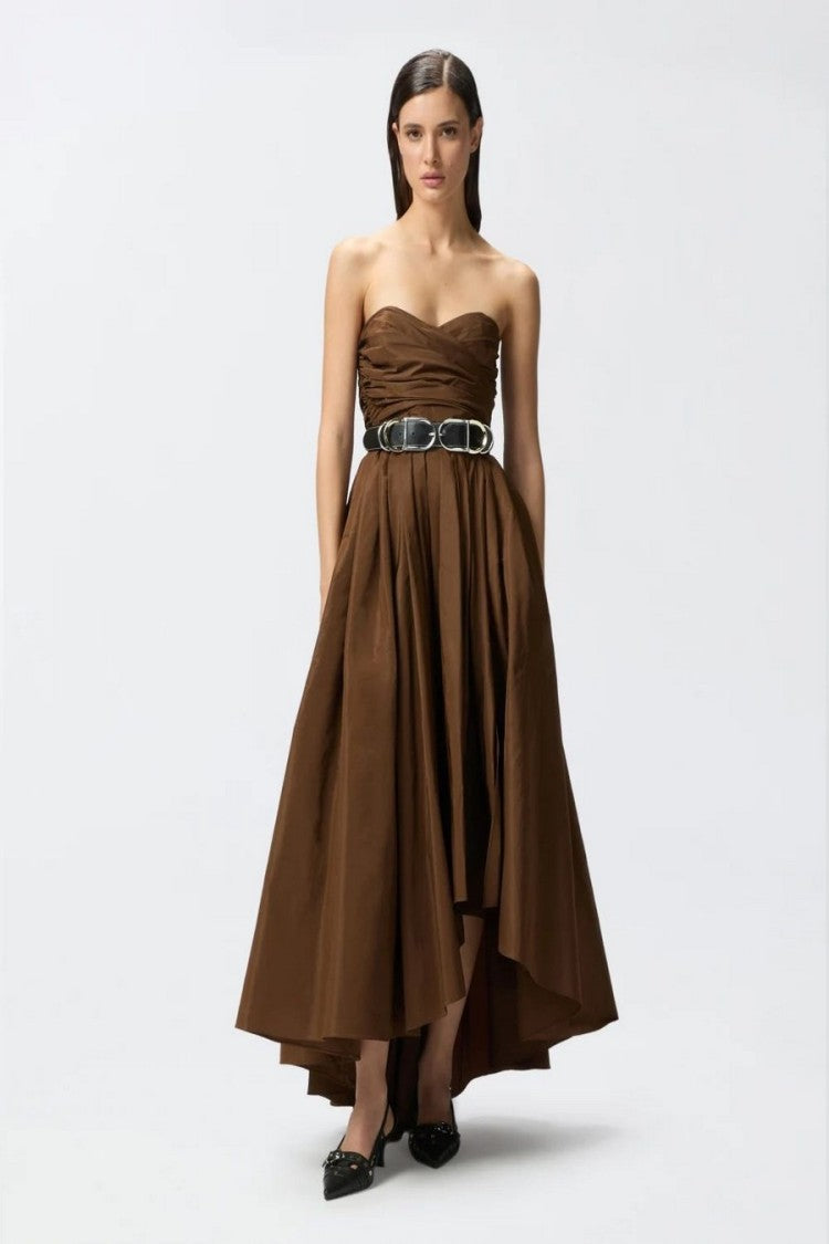 Pinko Strapless High-Low Dress With Fitted Bodice