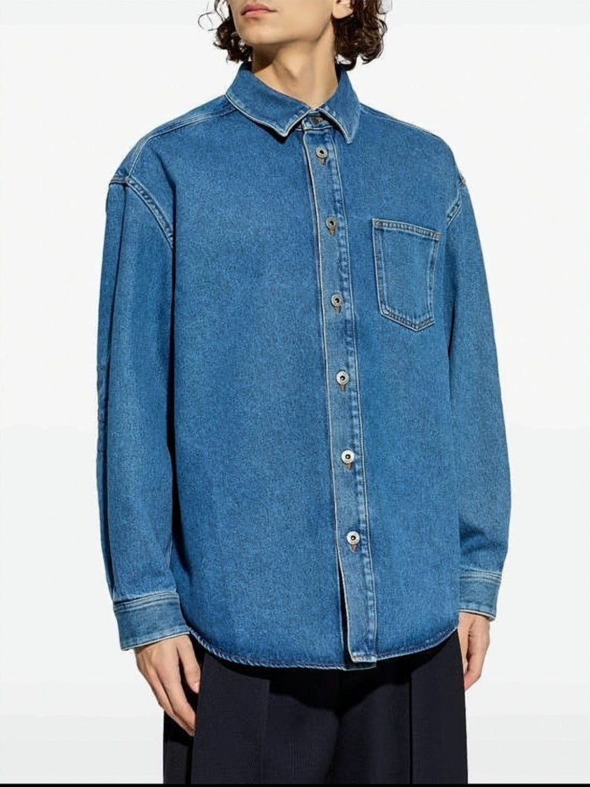 Loewe Denim Long-Sleeve Casual Shirt With Embroidered Detail