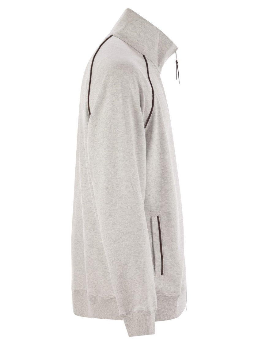 Brunello Cucinelli High-Necked Topwear In Techno Cotton Fleece