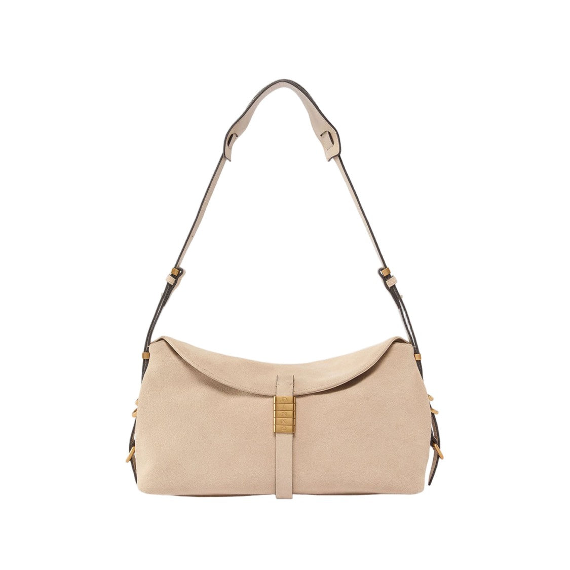 Pinko Suede Leather Bag With Flap Closure