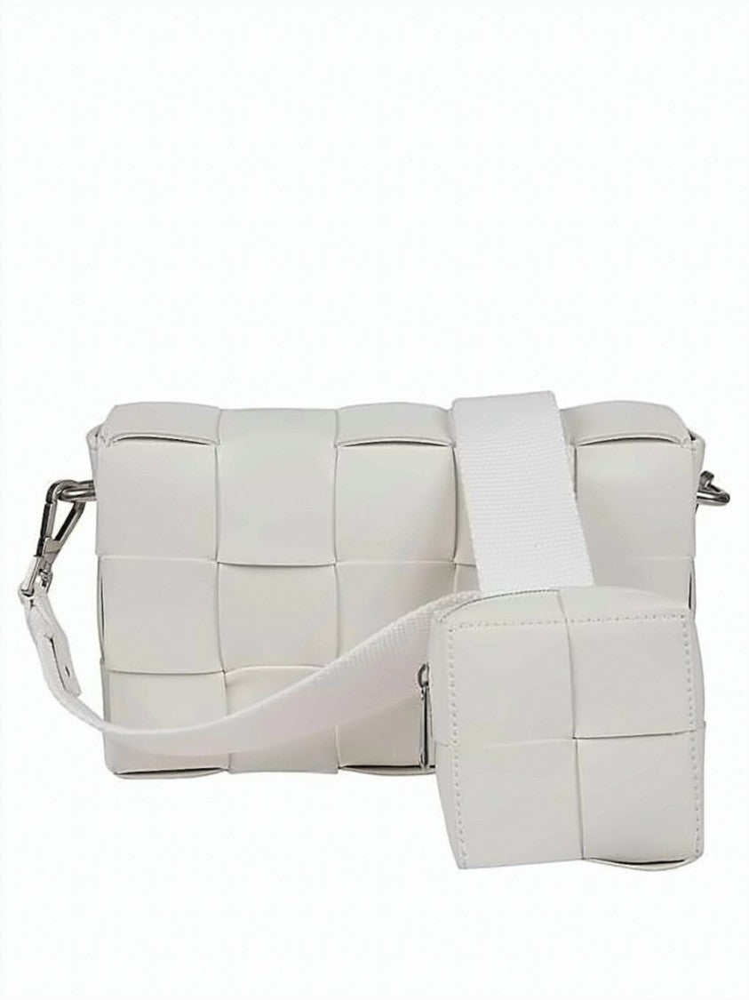 Bottega Veneta Woven Calfskin Leather Shoulder Bag With Adjustable Strap