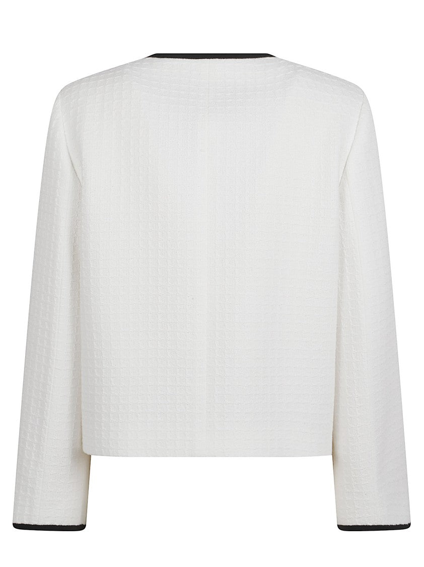 Valentino Garavani Cropped Cotton Tweed Jacket With Contrast Trimming