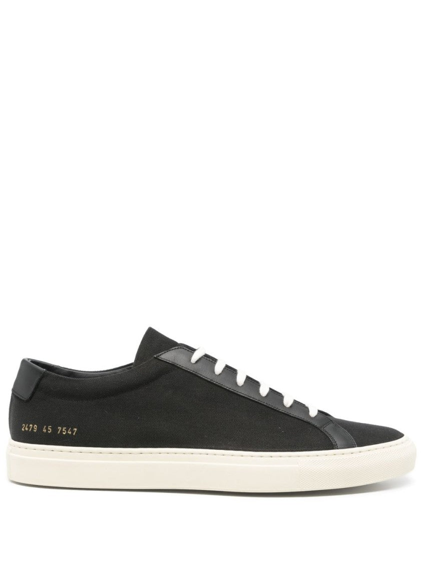 Common Projects Almond Toe Black Sneakers With Lace-Up Fastening