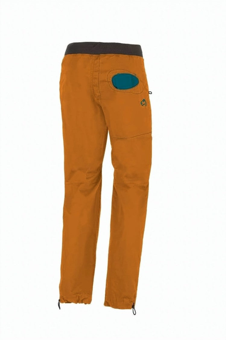 E9 Straight Fit Pants With Teal Accent And Adjustable Hem