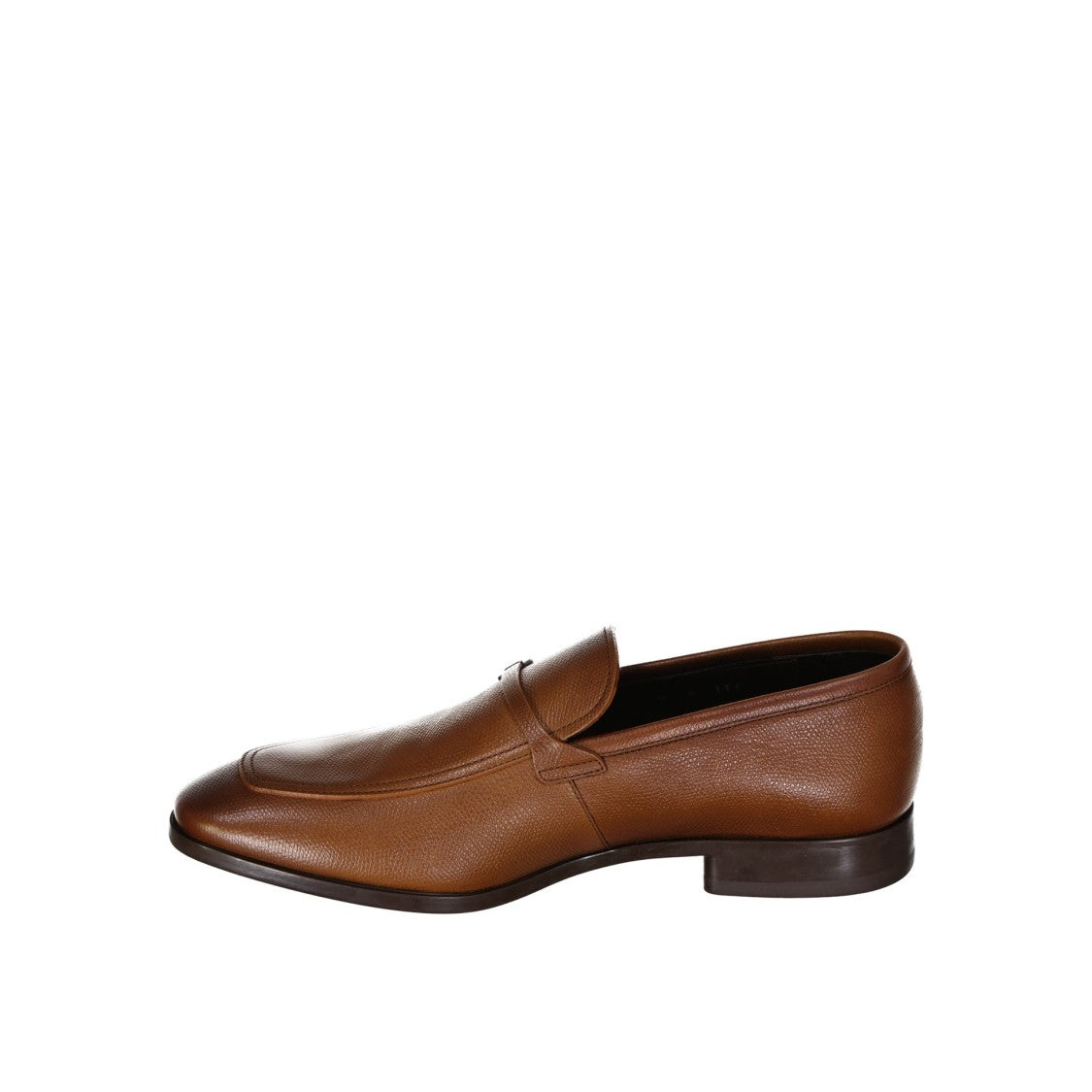 Salvatore Ferragamo Charme Leather Loafers With Round Toe And Textured Finish