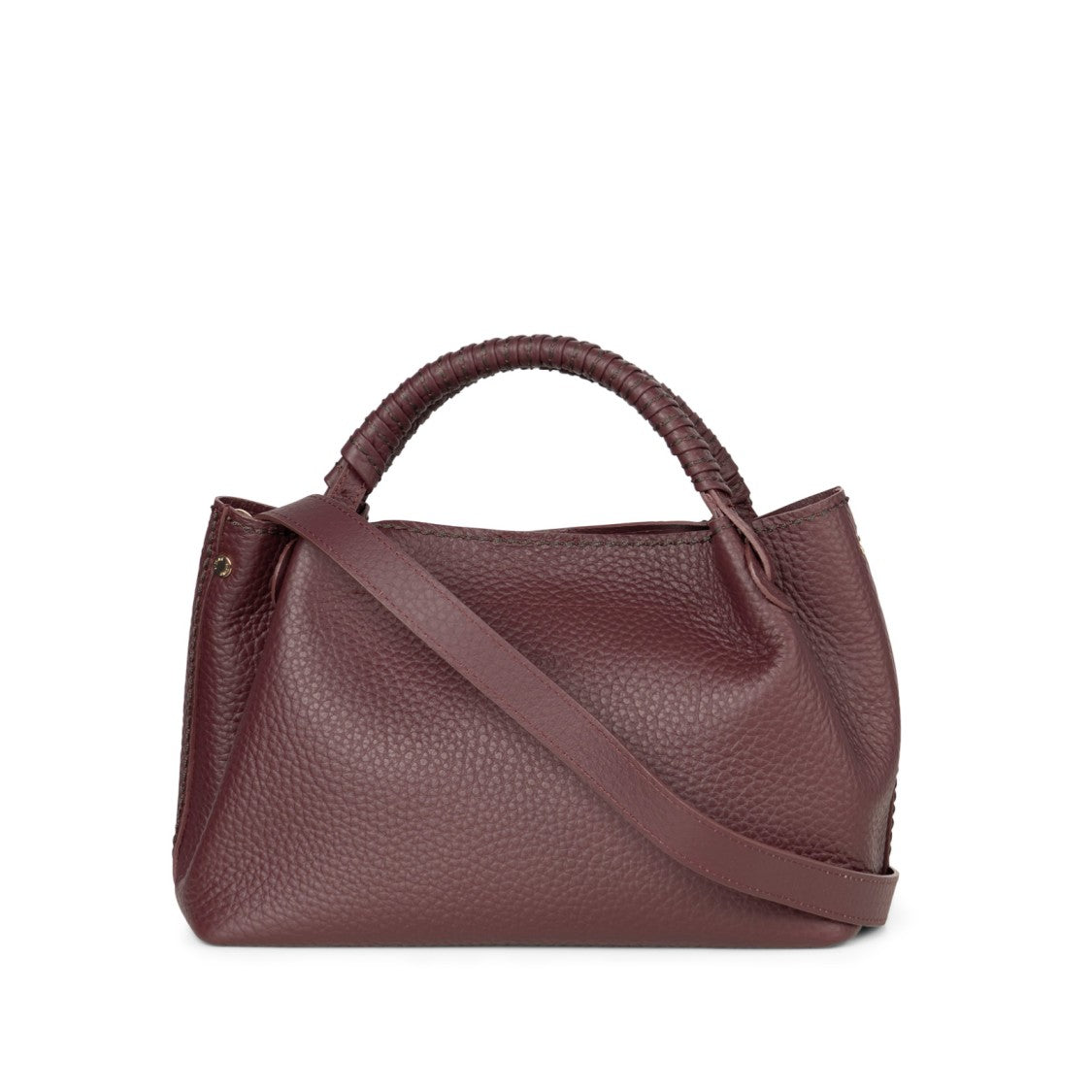 Plinio Visona' Borsa Queen Mia In Pelle Martellata Bordeaux