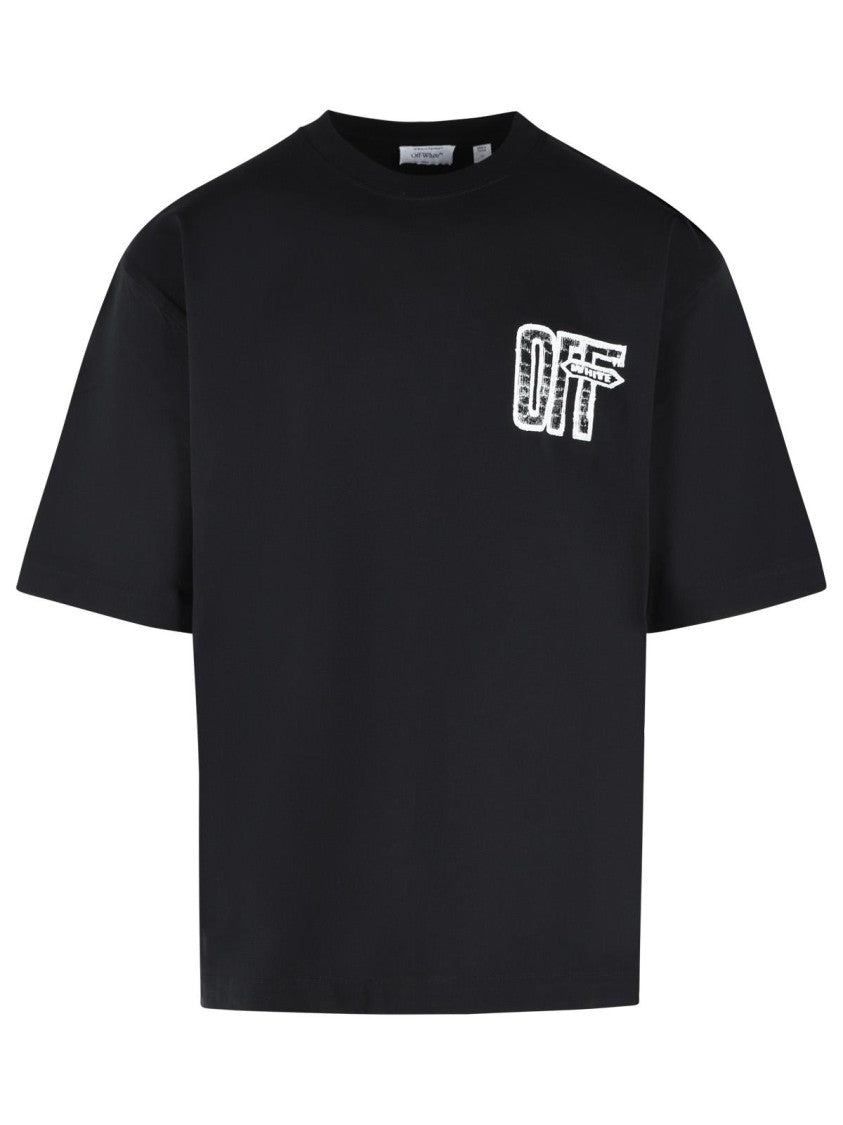 Off-White 'Motion Arrow' Black Cotton T-Shirt