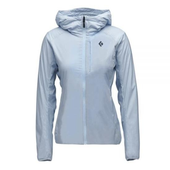 Black Diamond Fitted Lightweight Hooded Jacket With Front Zipper Closure