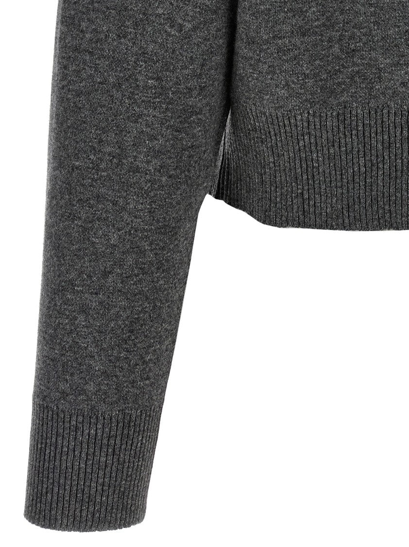 Brunello Cucinelli Shiny Zipper Pull' Wool Cardigan