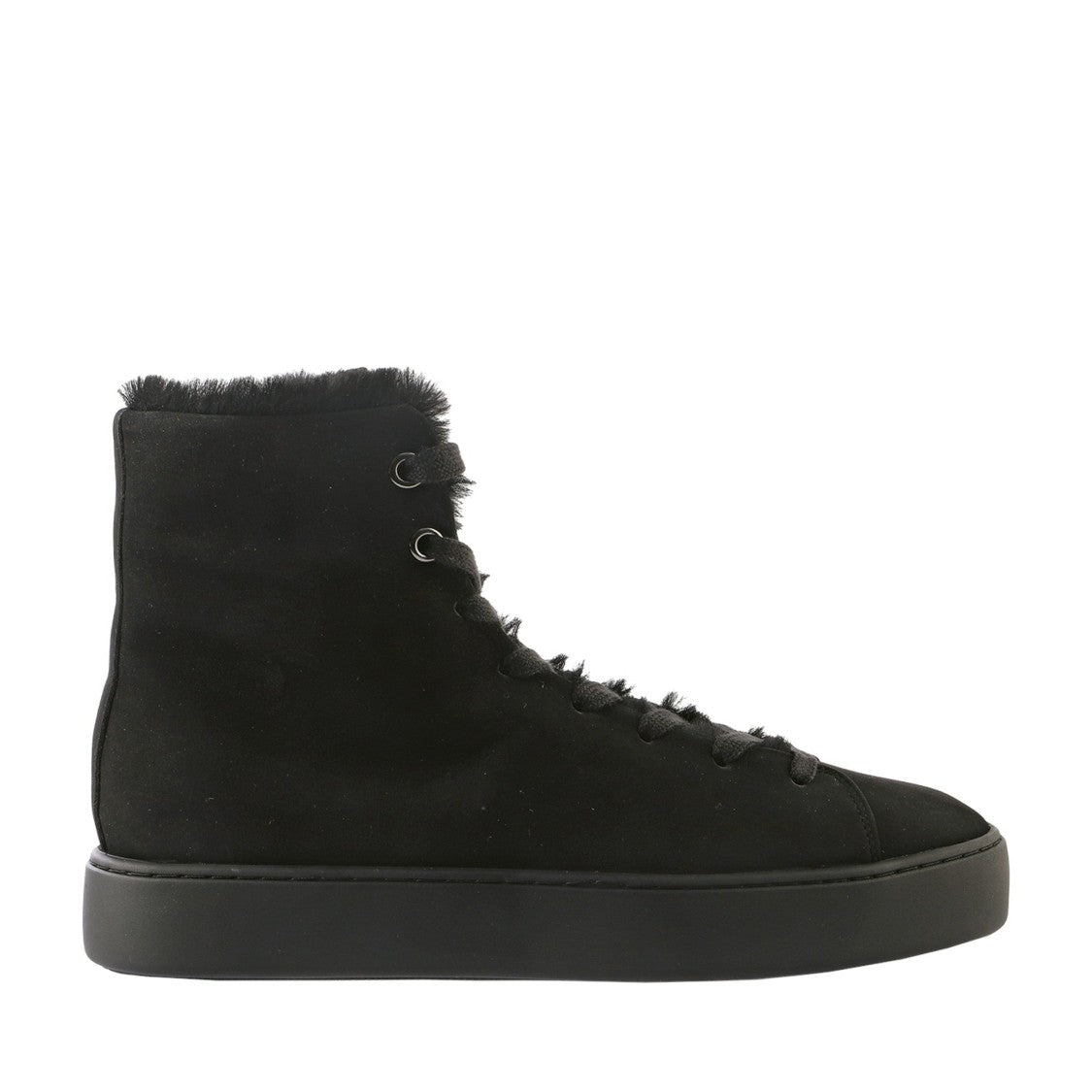 Högl Black Teddy Nubuck Sheepskin Lining Winter Ankle Boots