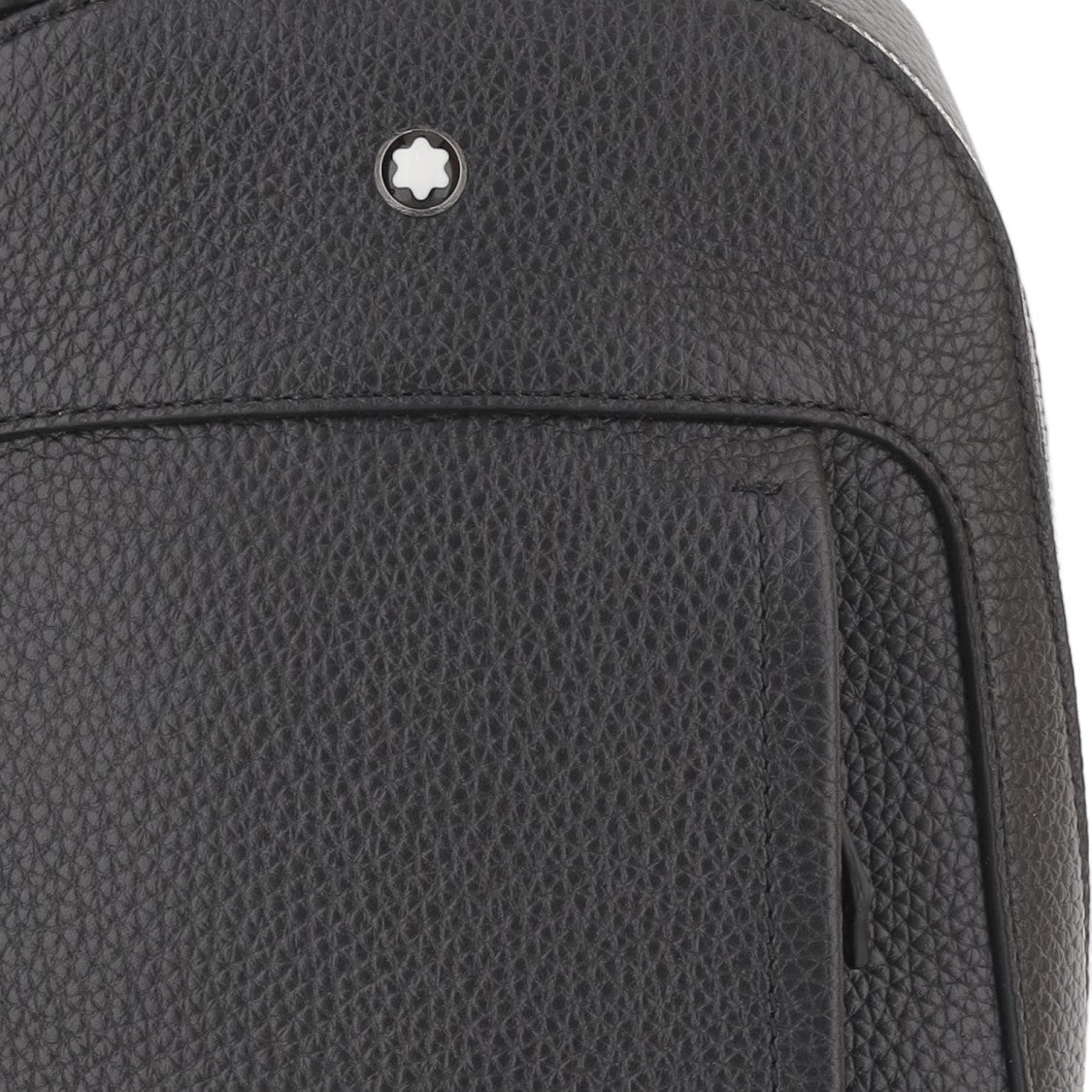 Montblanc Black Embossed Leather Logo Shoulder Bag