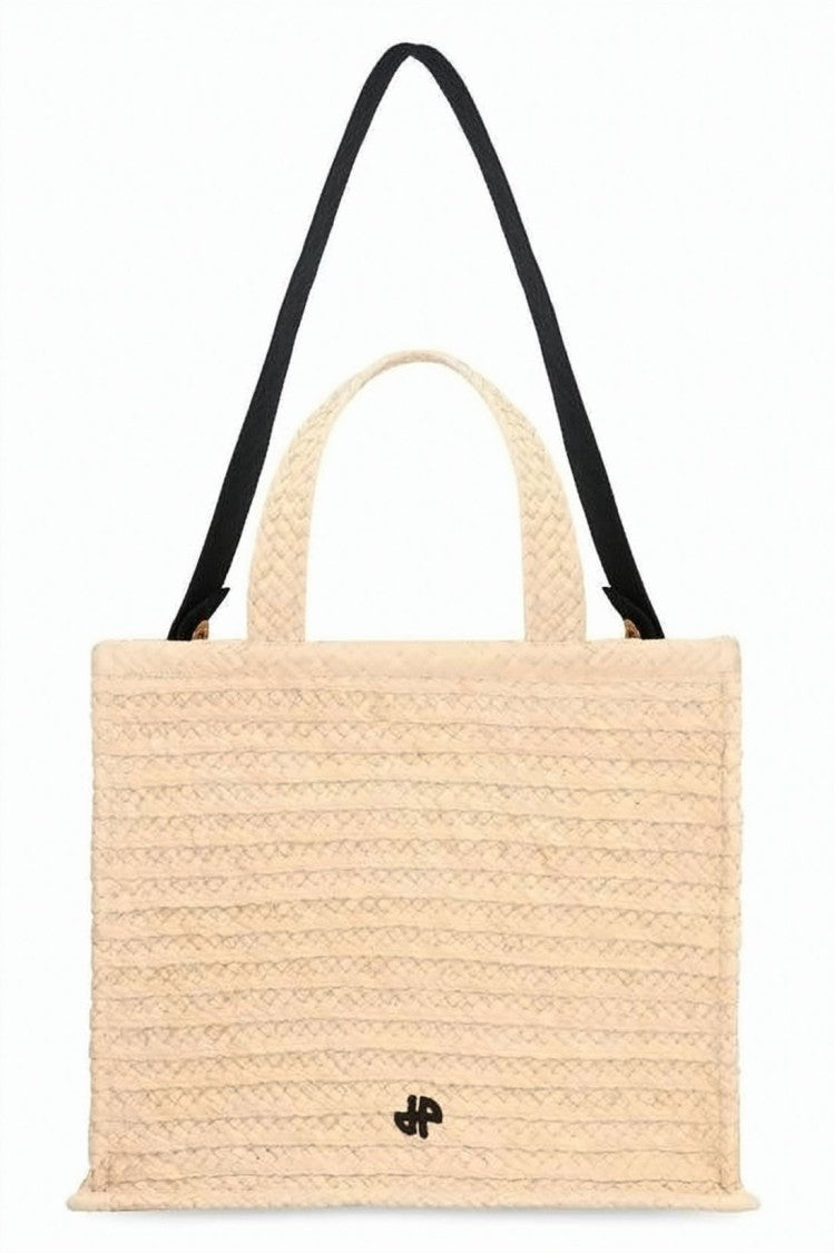 Patou Braided Raffia Tote Bag With Detachable Shoulder Strap