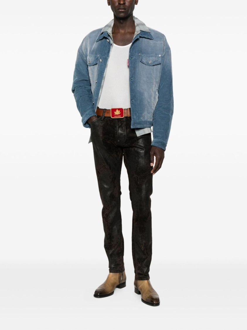 Dsquared2 Blue Button Flap Pocket Denim Jacket