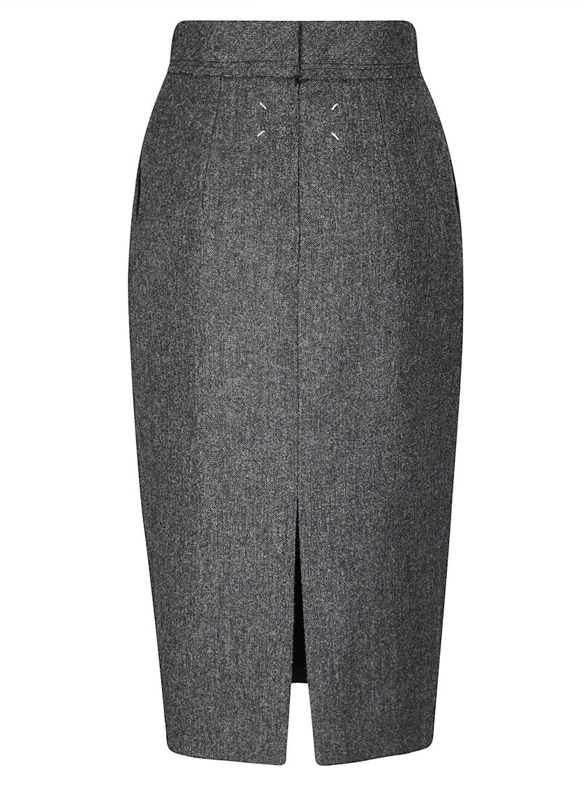 Maison Margiela Tailored Midi Skirt With Pinches