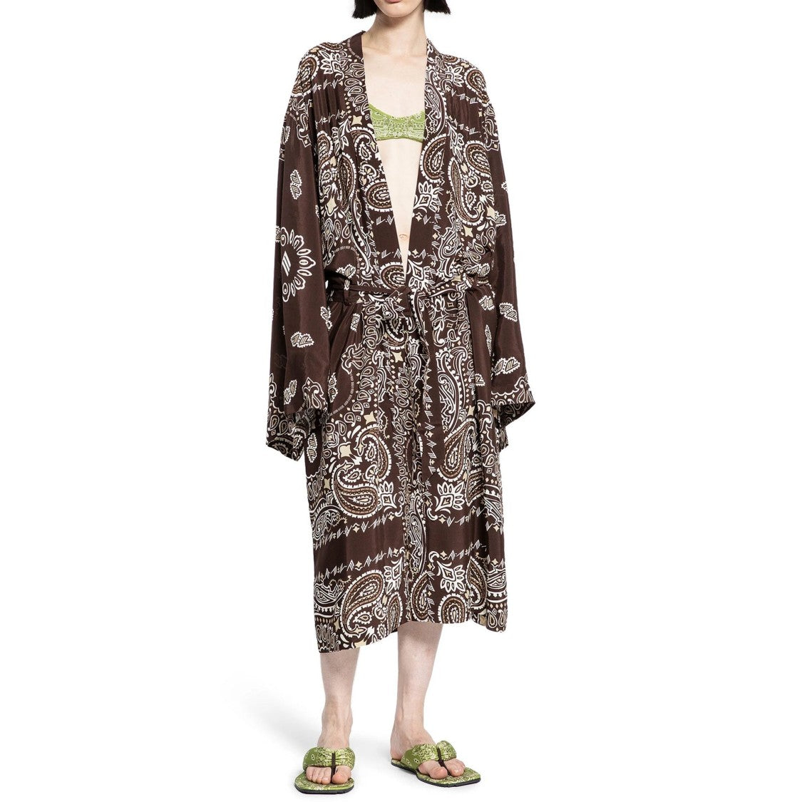 The Attico Printed Viscose Twill Kaftan Dress